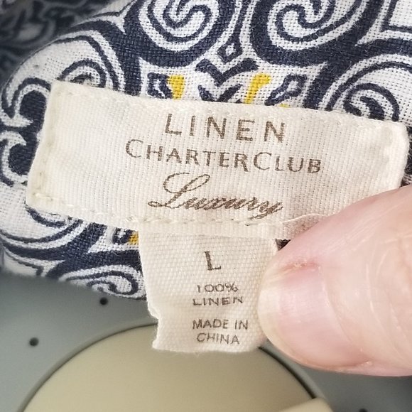 NWOT Charter Club Women's Linen Large Button Down - Picture 4 of 16